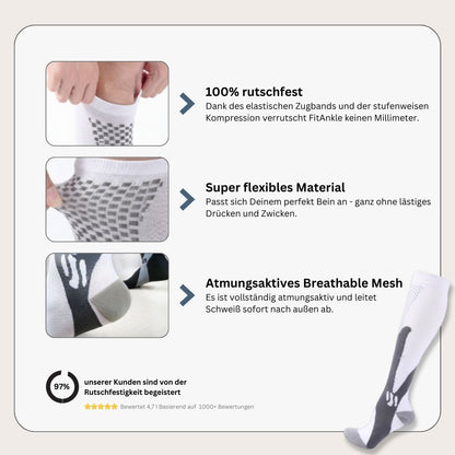 FitAnkle - Bewährte 3-Stufen-Kompression gegen müde Beine